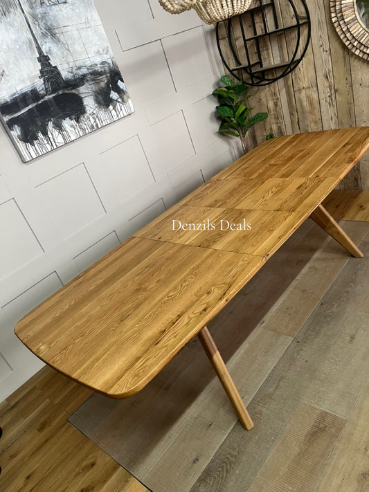 BENTLEY Natural Solid Oak 8-10 Seater Extendable Dining Table Rrp £1079