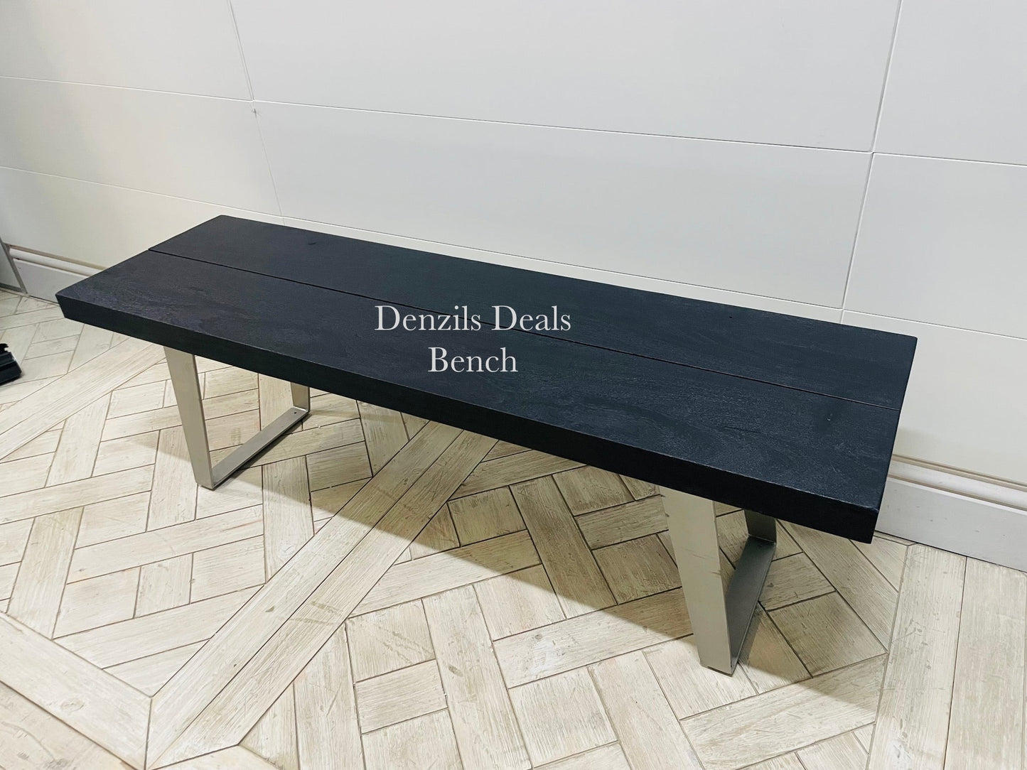 Newington Black Dining Table (180cm) & Bench, Small By Gallary Direct