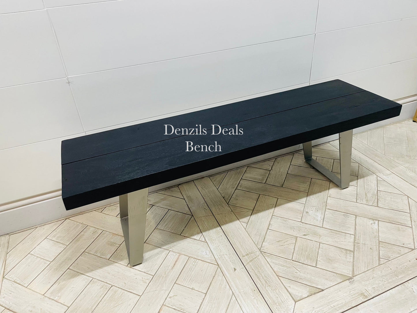 Newington Black Dining Table (180cm) & Bench, Small By Gallary Direct