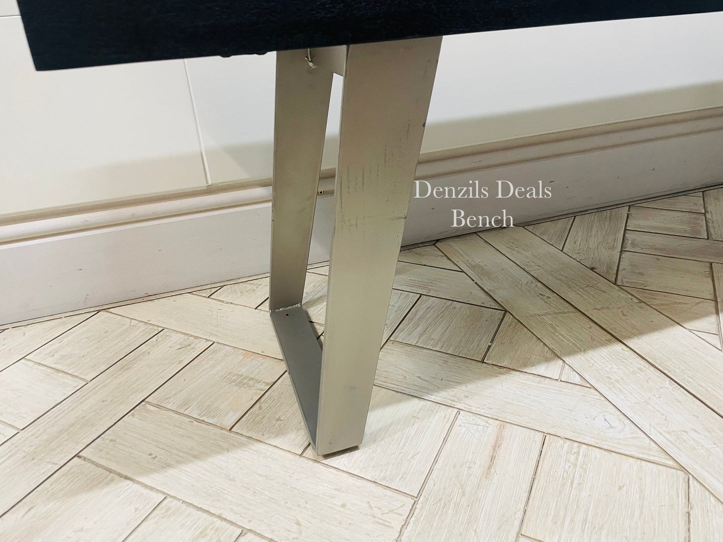 Newington Black Dining Table (180cm) & Bench, Small By Gallary Direct