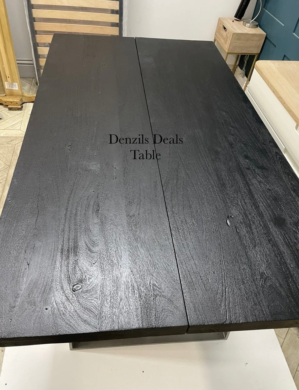 Newington Black Dining Table (180cm) & Bench, Small By Gallary Direct