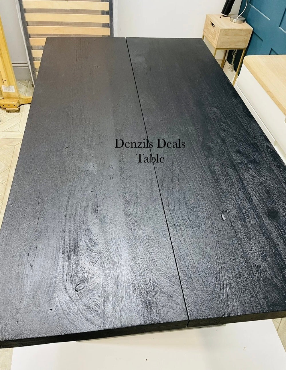 Newington Black Dining Table (180cm) & Bench, Small By Gallary Direct