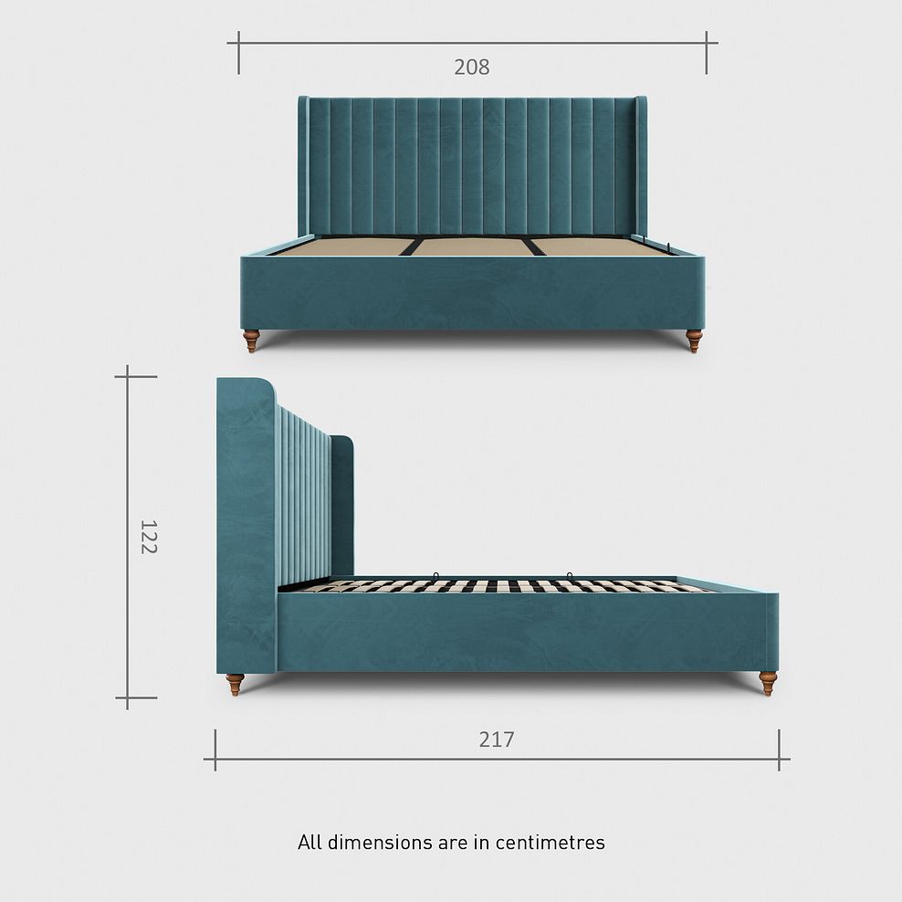 Super King Ottoman Bed | BLOOMSBURY Sunningdale Kingfisher Fabric