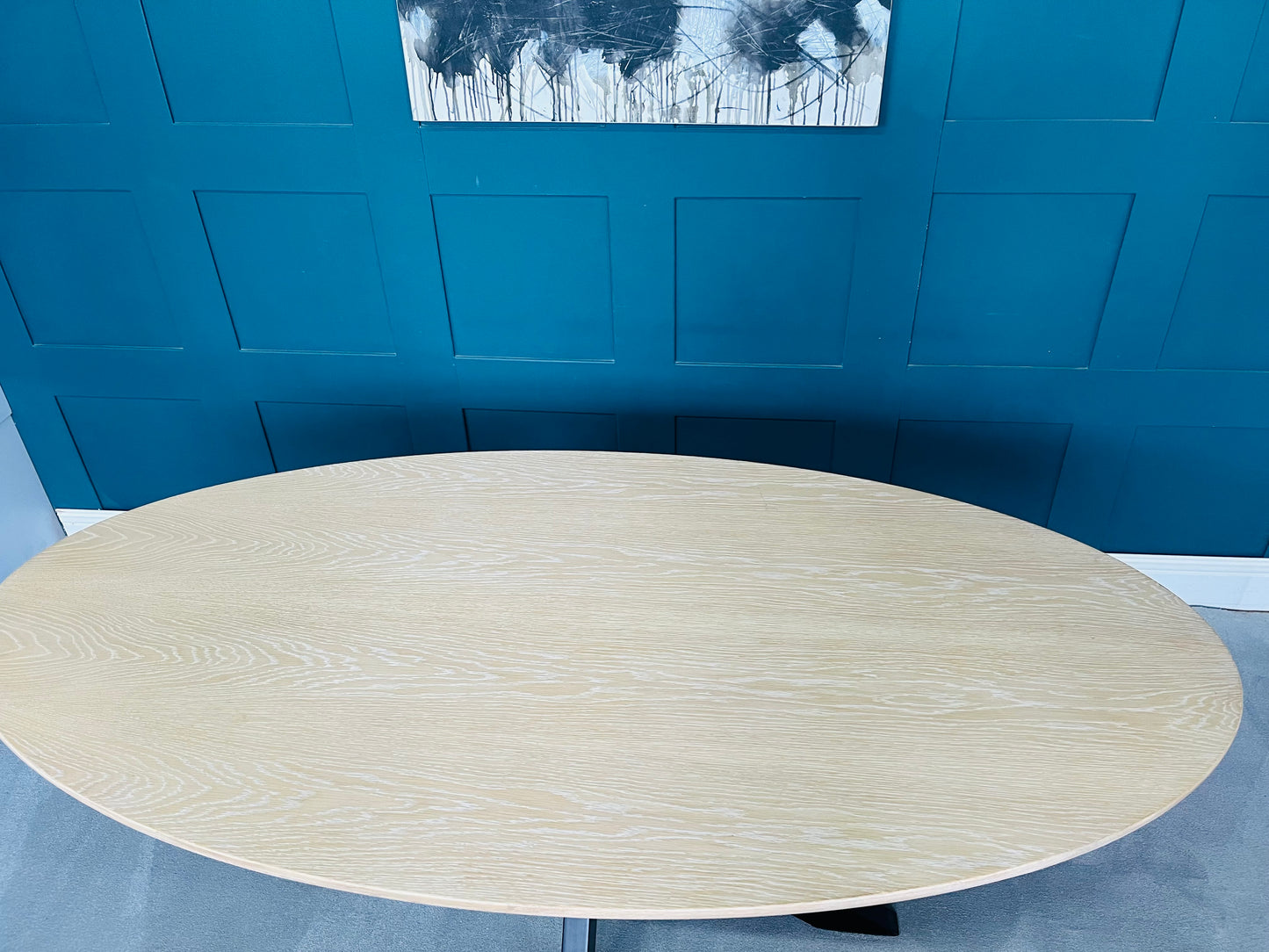 Celena Oval Dining Table Top And Black Legs Soho Home