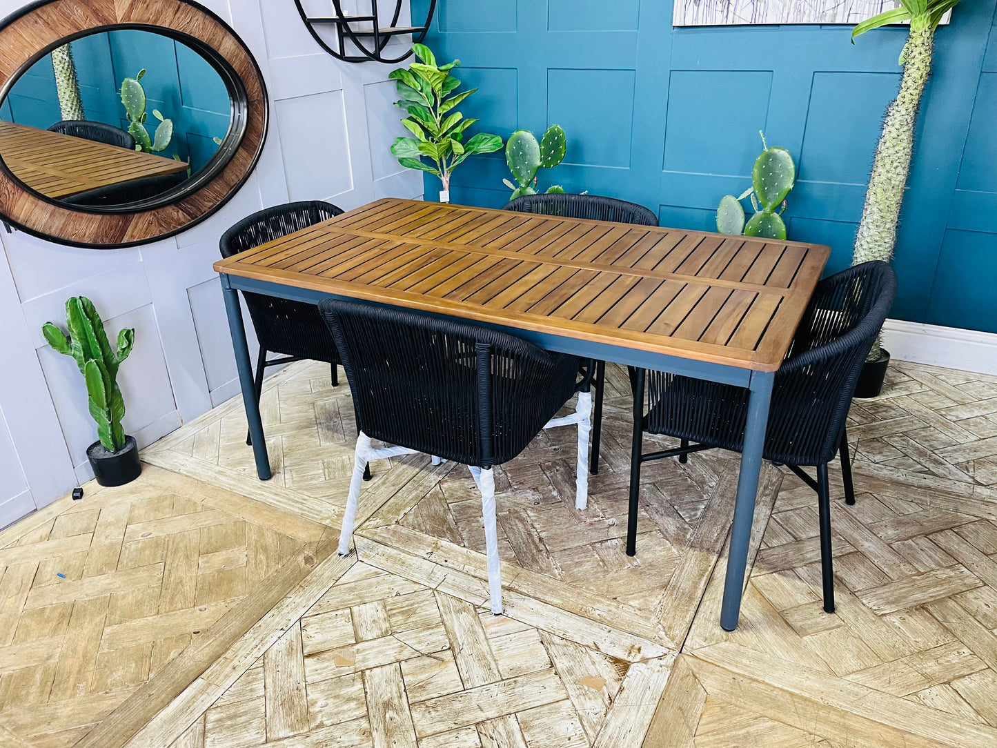 Erna 6-Seater Garden Dining Table By John Lewis & 4 Bogart Rope Chairs