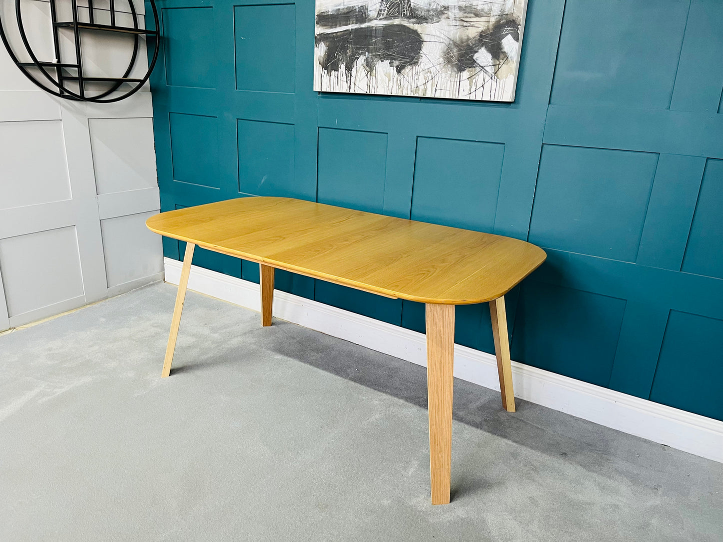 John Lewis Anton 6 Seater Extending Dining Table, Oak*no Leaf* R15.)