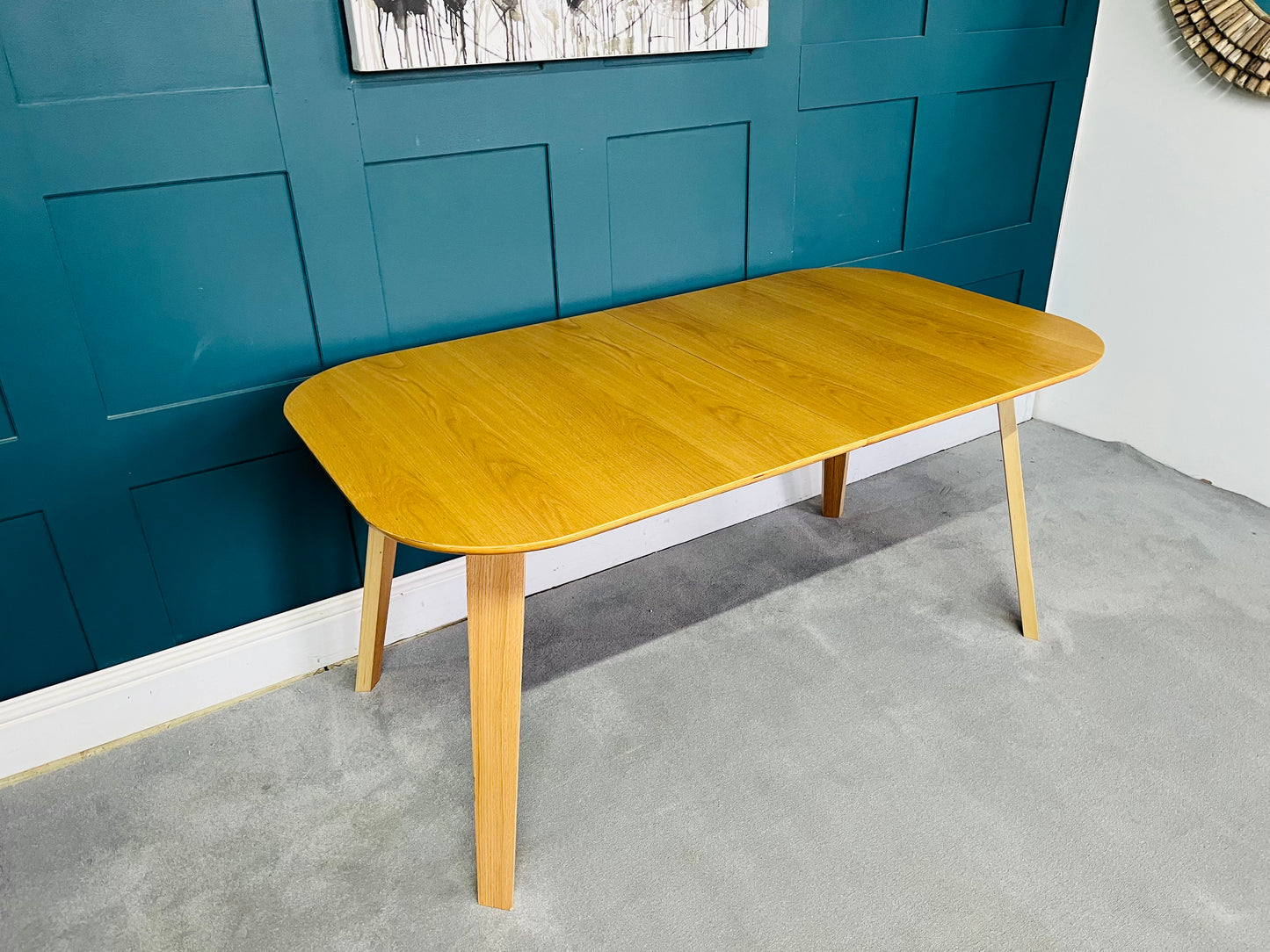 John Lewis Anton 6 Seater Extending Dining Table, Oak*no Leaf* R15.)