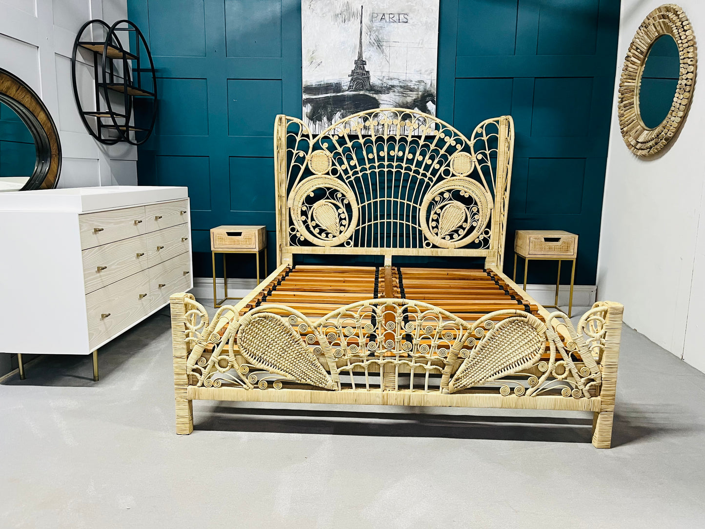 Kinsella Rattan Bed By Anthropologie, King Size