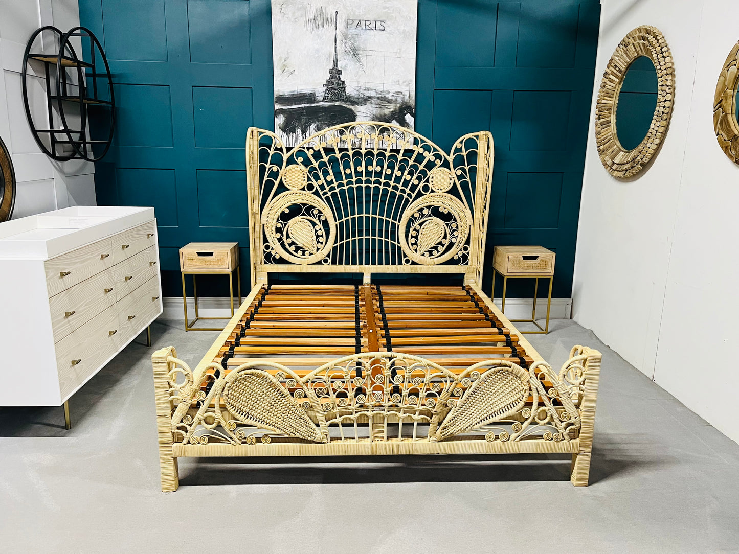 Kinsella Rattan Bed By Anthropologie, King Size