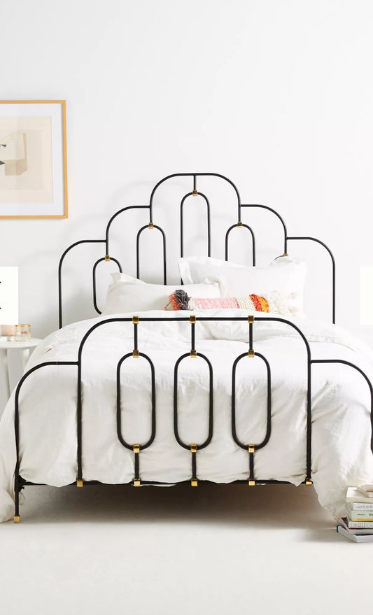Anthropologie Iron Deco King Size Bed