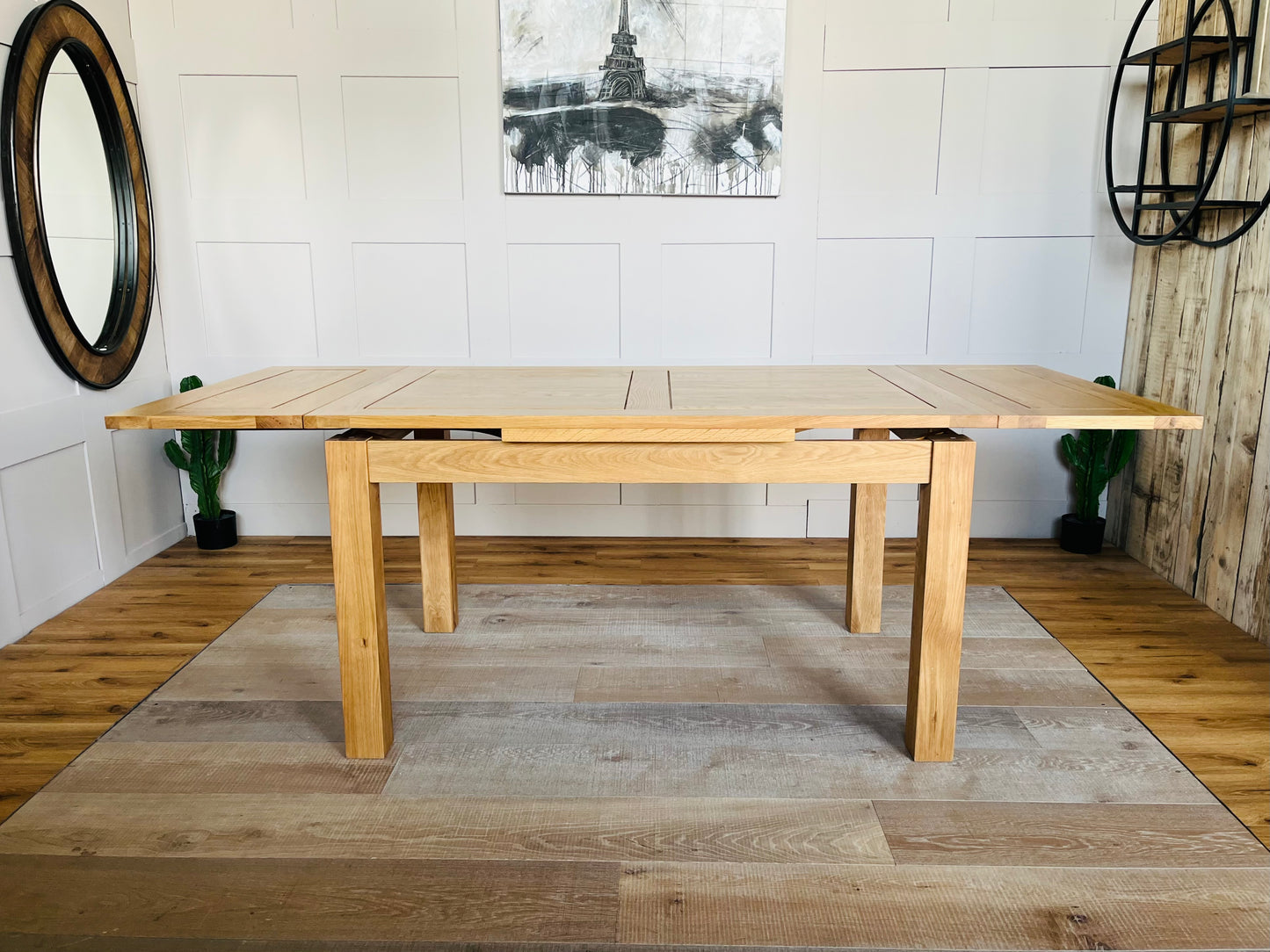 Dorset 4FT 7" X 3FT Natural Oak Extending Dining Table Oak Furniture Land