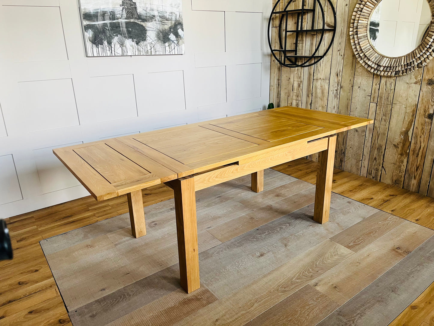 Dorset 4FT 7" X 3FT Natural Oak Extending Dining Table Oak Furniture Land