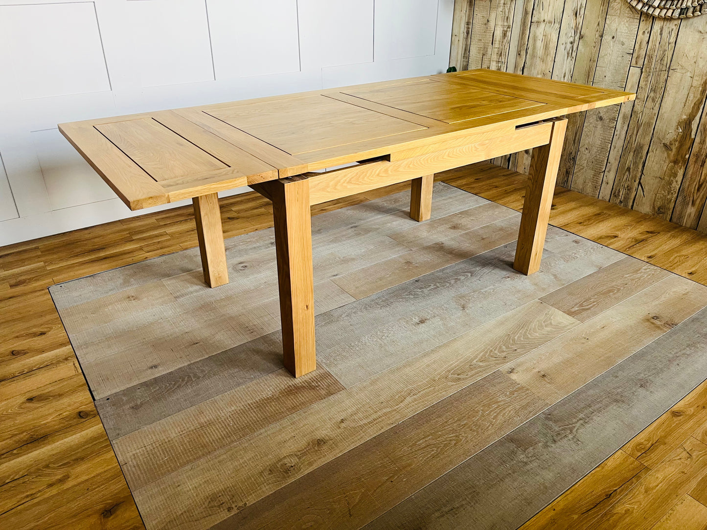 Dorset 4FT 7" X 3FT Natural Oak Extending Dining Table Oak Furniture Land