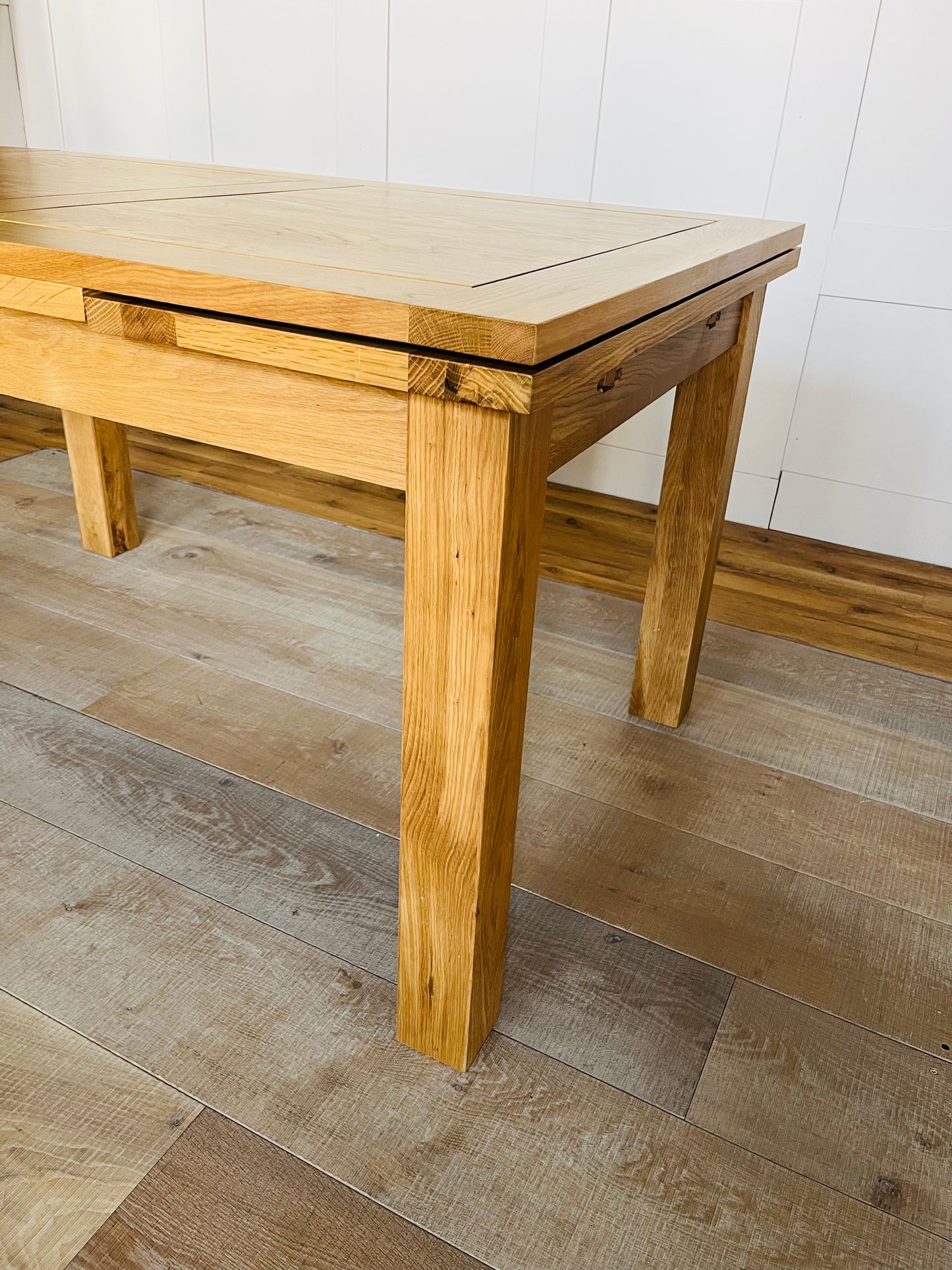 Dorset 4FT 7" X 3FT Natural Oak Extending Dining Table Oak Furniture Land
