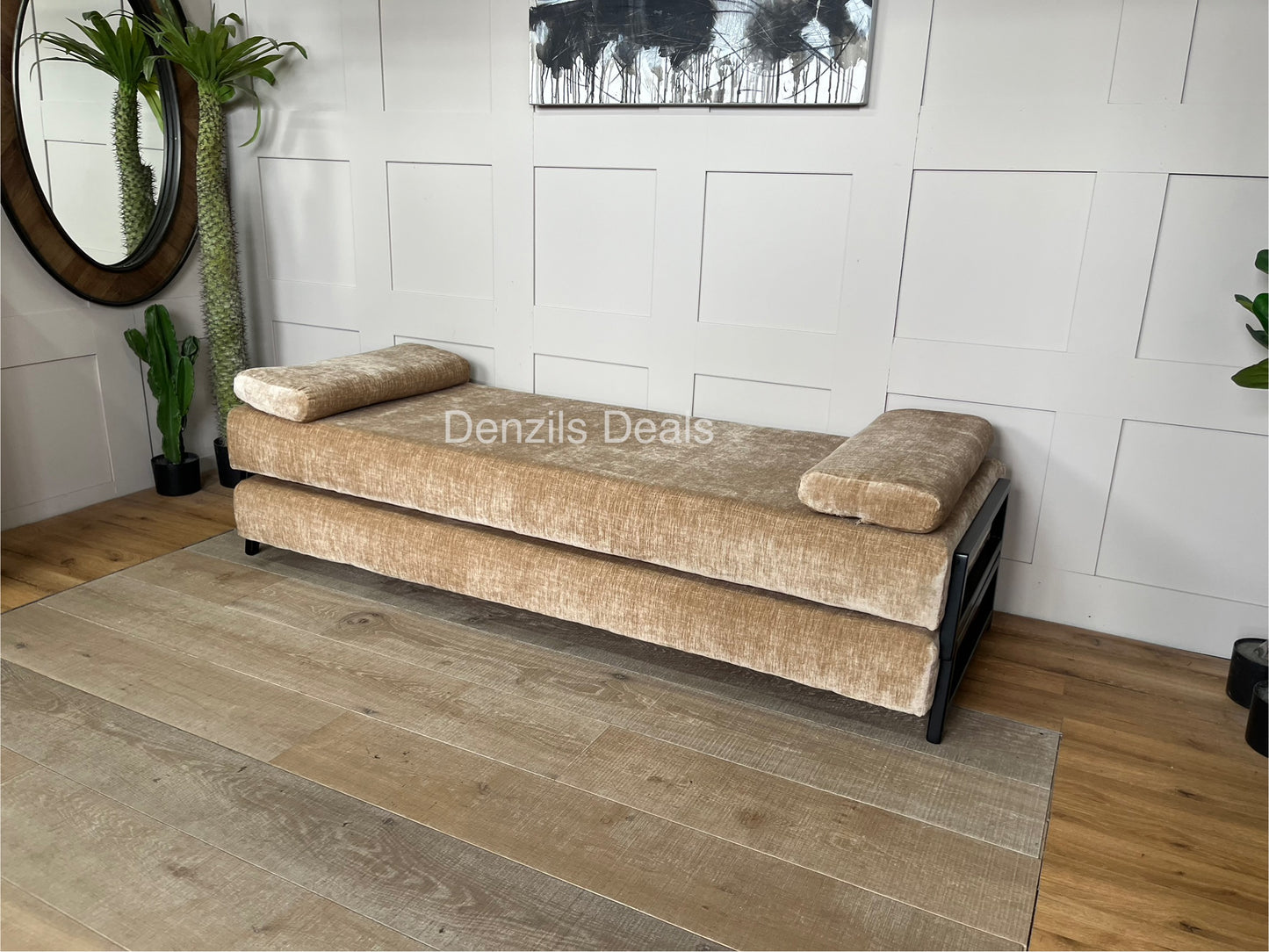 innovative Duplet Daybed With Powder Coated Black Legs . Celina Luxury Velvet