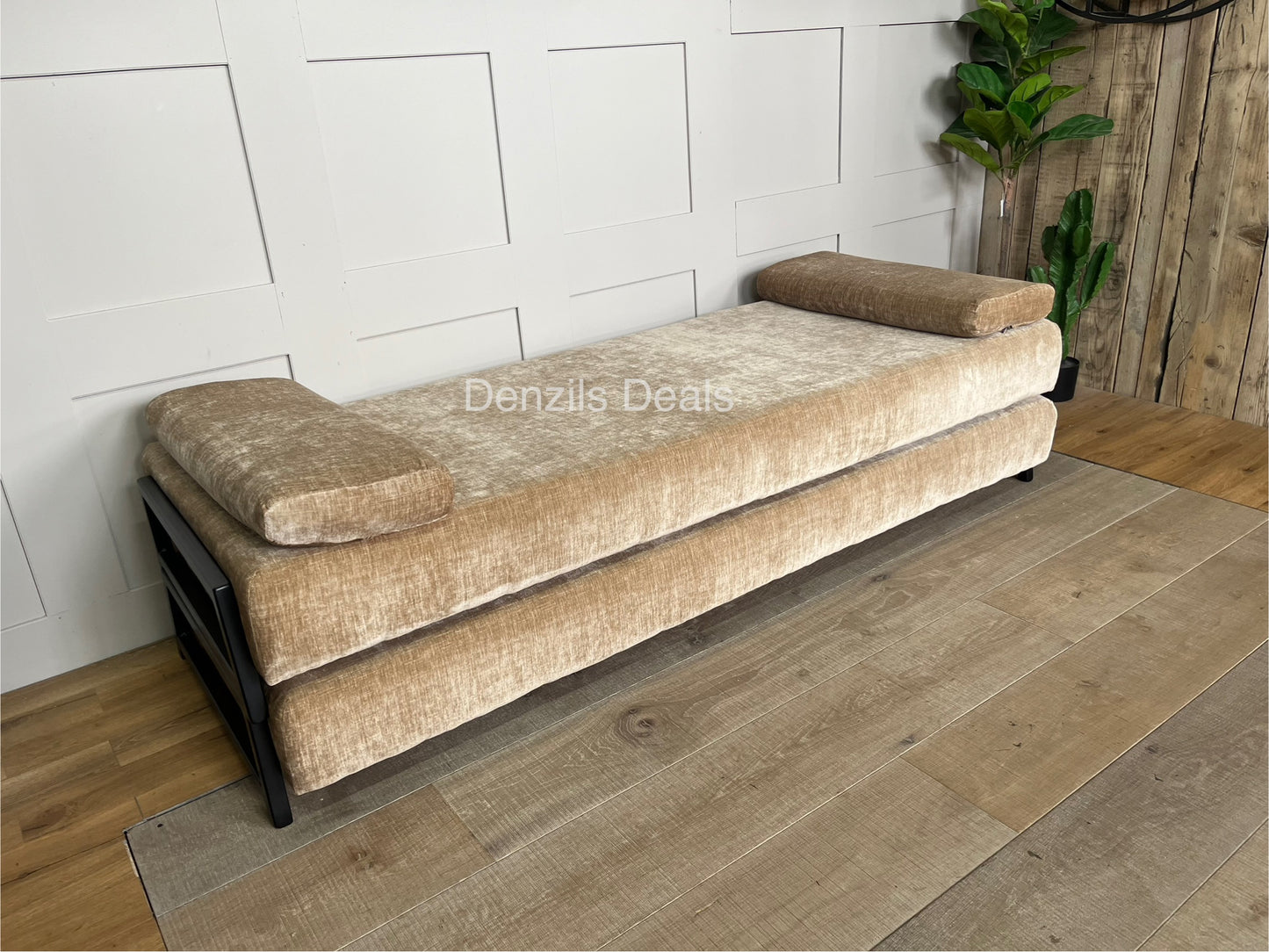 innovative Duplet Daybed With Powder Coated Black Legs . Celina Luxury Velvet