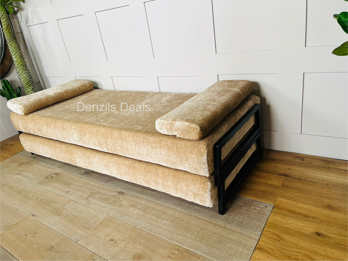 innovative Duplet Daybed With Powder Coated Black Legs . Celina Luxury Velvet