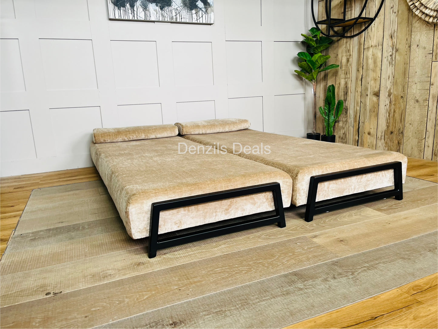 innovative Duplet Daybed With Powder Coated Black Legs . Celina Luxury Velvet