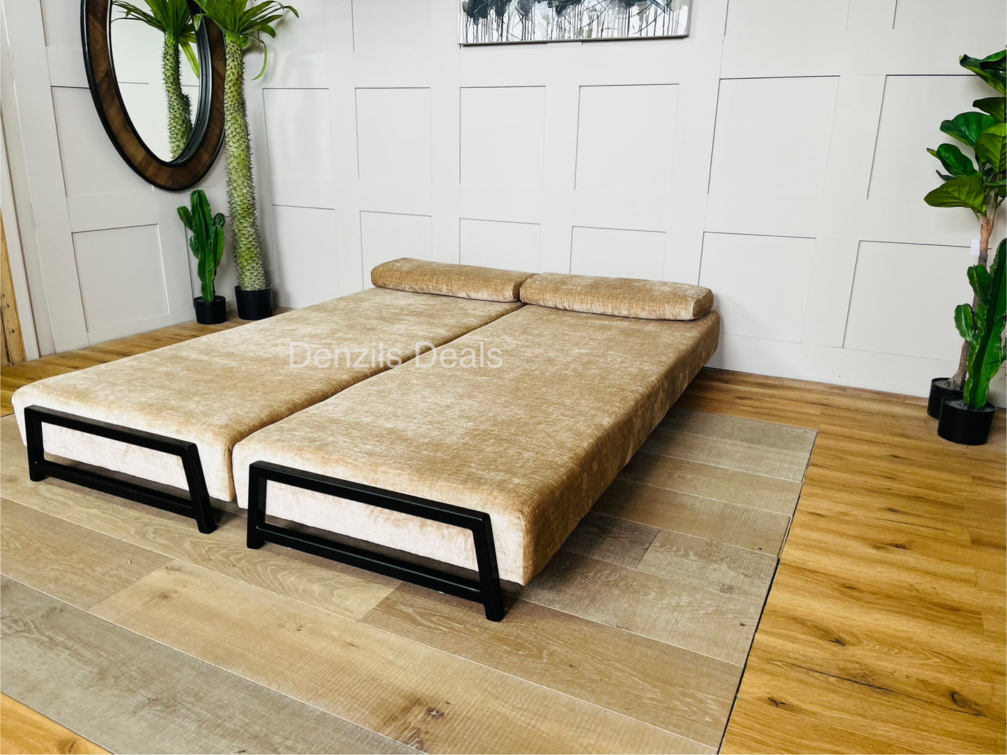 innovative Duplet Daybed With Powder Coated Black Legs . Celina Luxury Velvet
