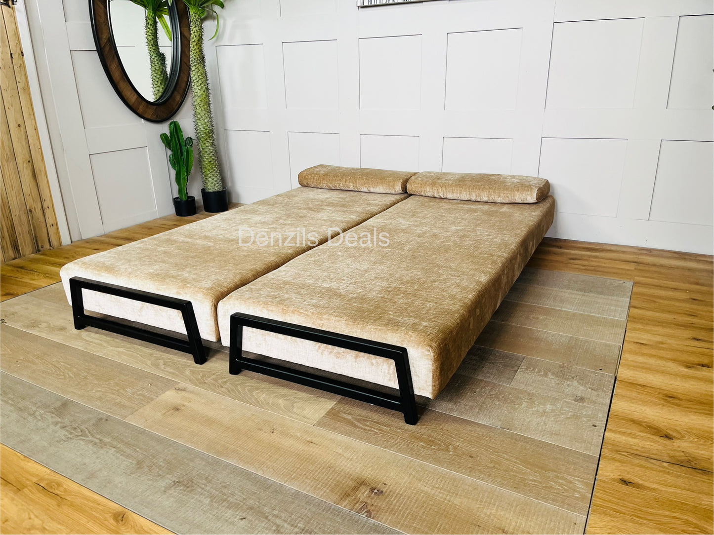 innovative Duplet Daybed With Powder Coated Black Legs . Celina Luxury Velvet