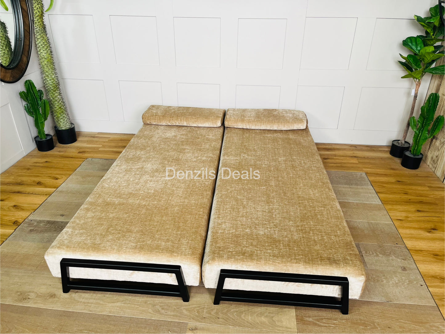 innovative Duplet Daybed With Powder Coated Black Legs . Celina Luxury Velvet