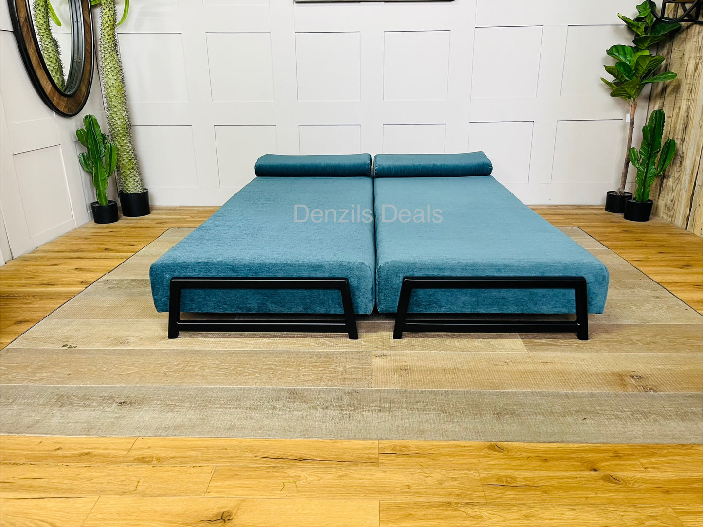 Innovative Duplet Daybed with Powder Coated Metal Legs