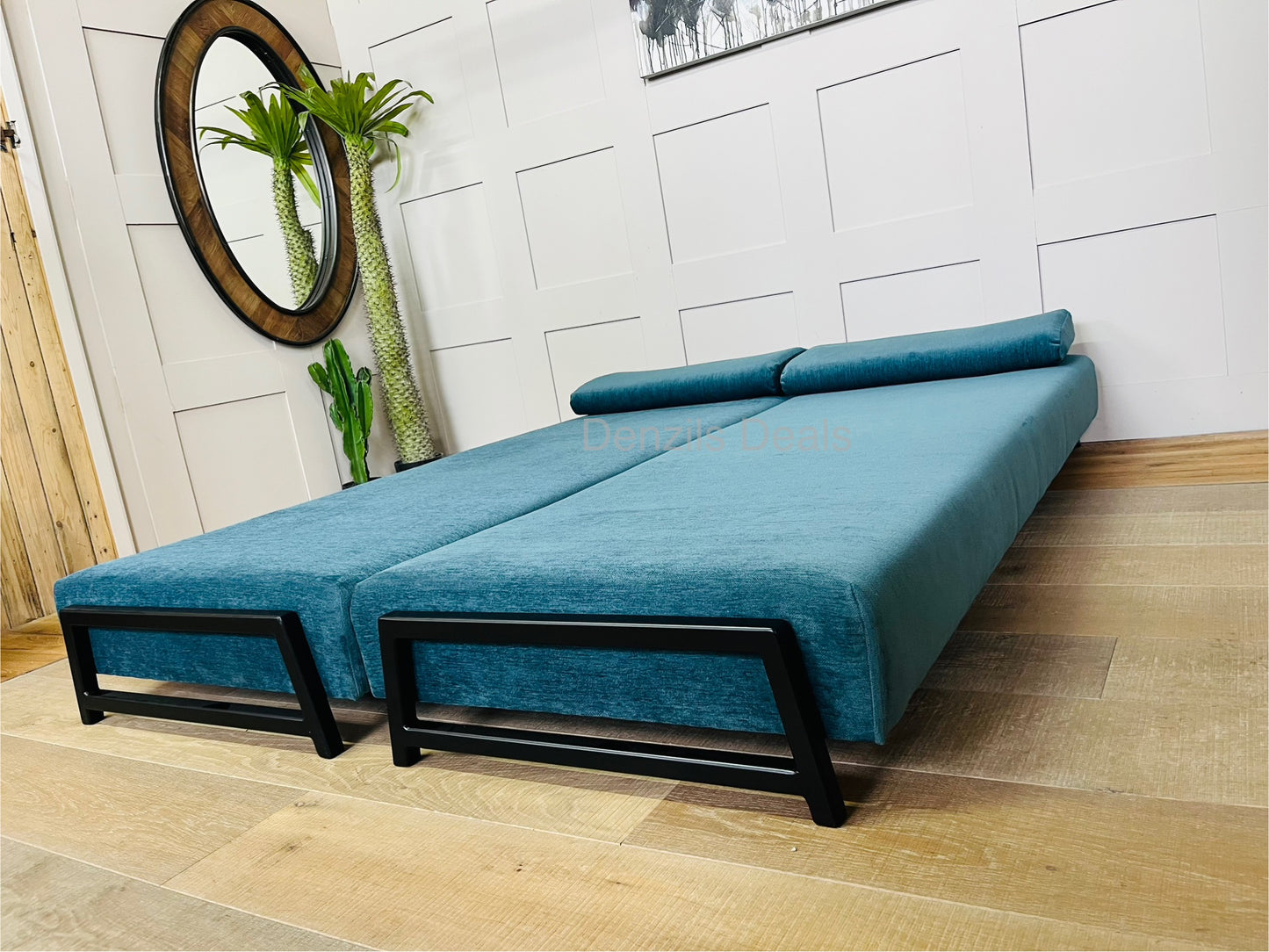 Innovative Duplet Daybed with Powder Coated Metal Legs