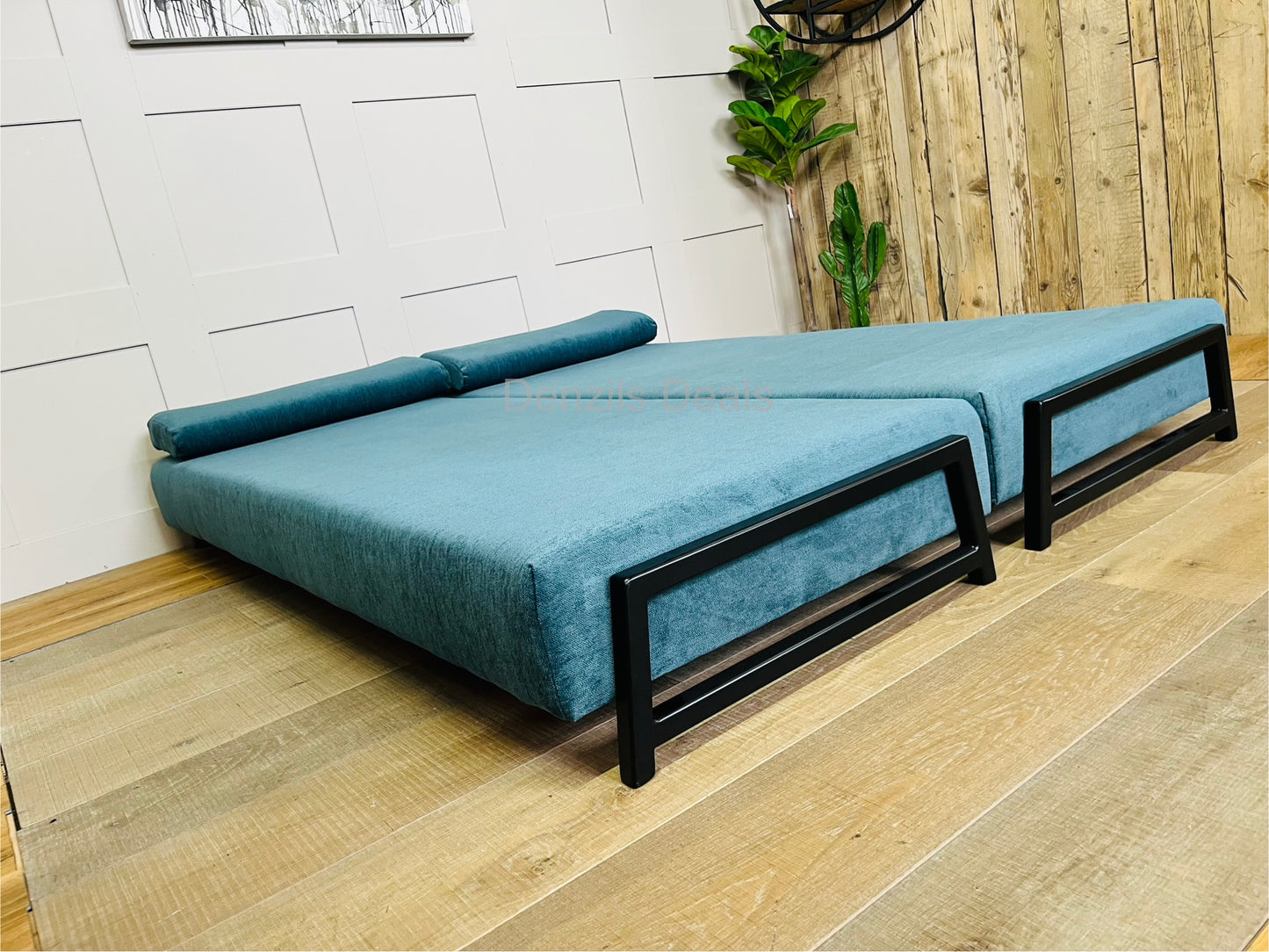 Innovative Duplet Daybed with Powder Coated Metal Legs