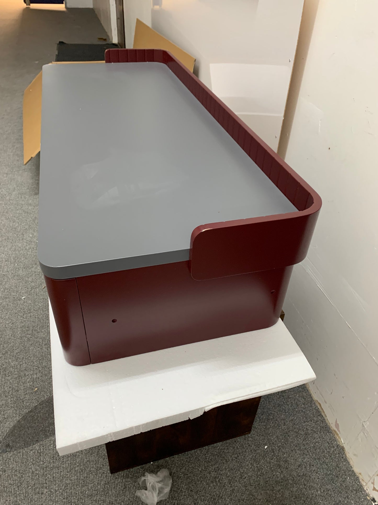 Made.com Lali Wide Desk, Mid Grey & Mahogany Red #8328/11