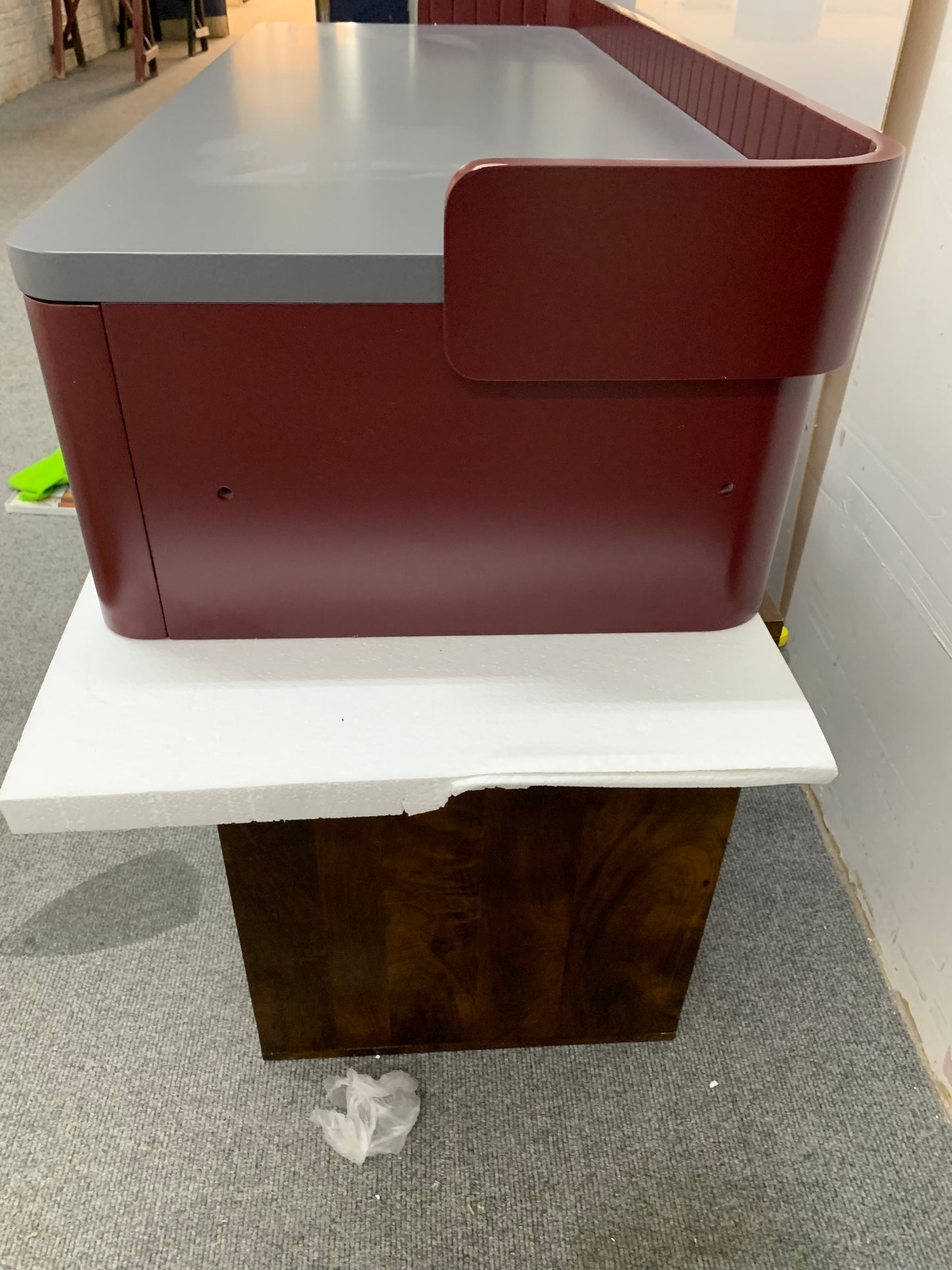 Made.com Lali Wide Desk, Mid Grey & Mahogany Red #8328/11