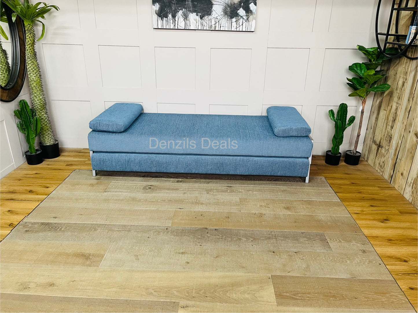 innovative Duplet Daybed With Powder Coated Silver Metal Legs