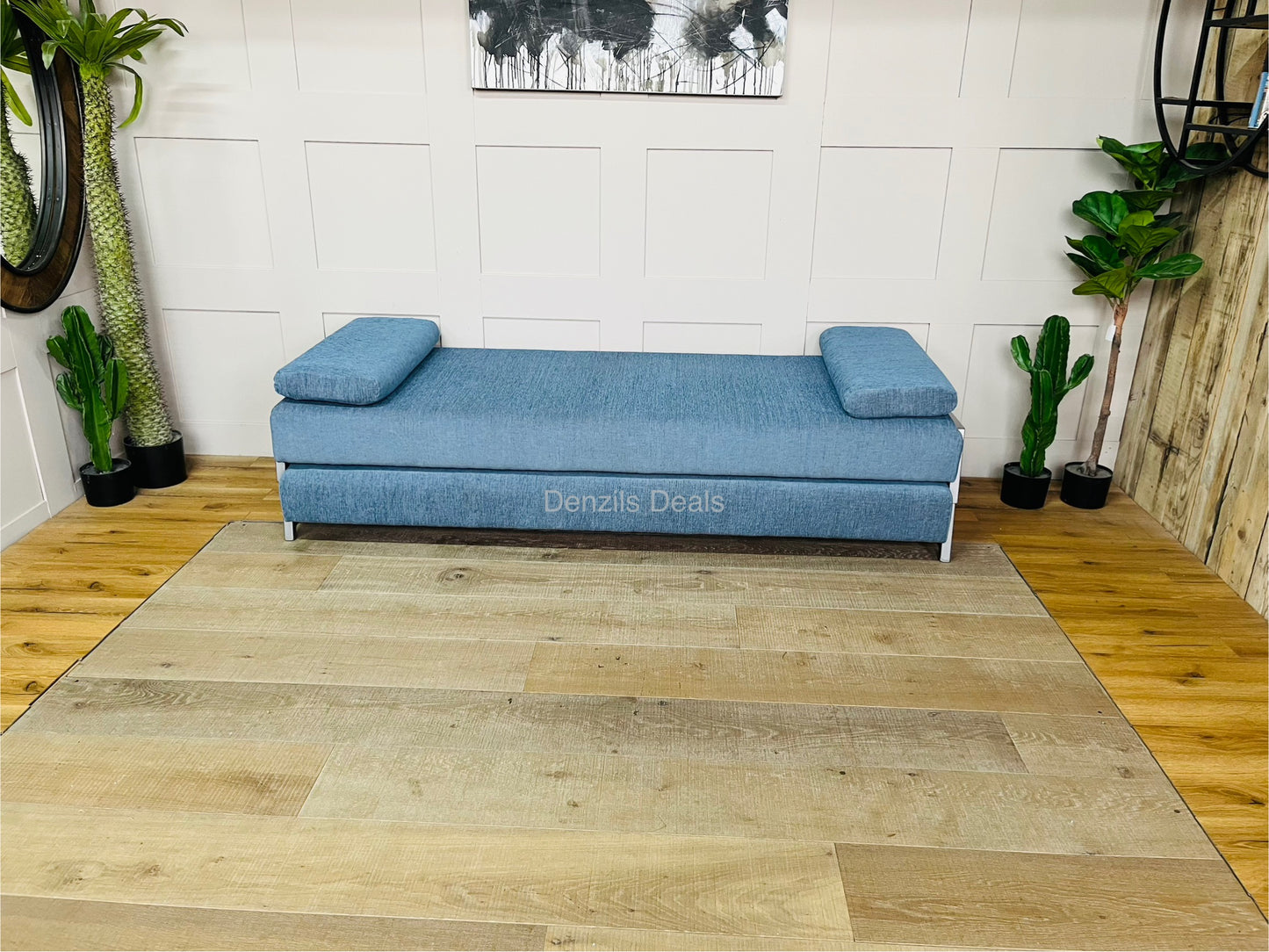 innovative Duplet Daybed With Powder Coated Silver Metal Legs