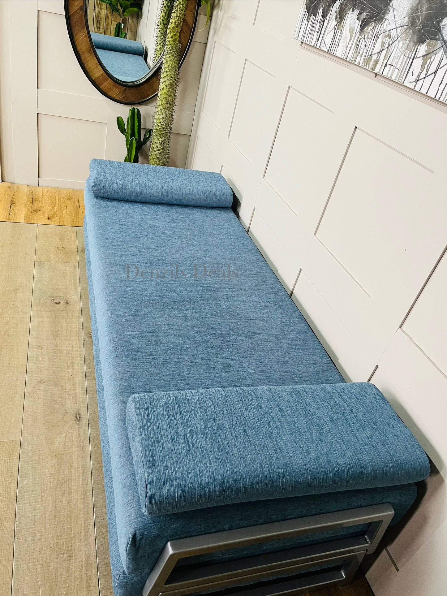 innovative Duplet Daybed With Powder Coated Silver Metal Legs
