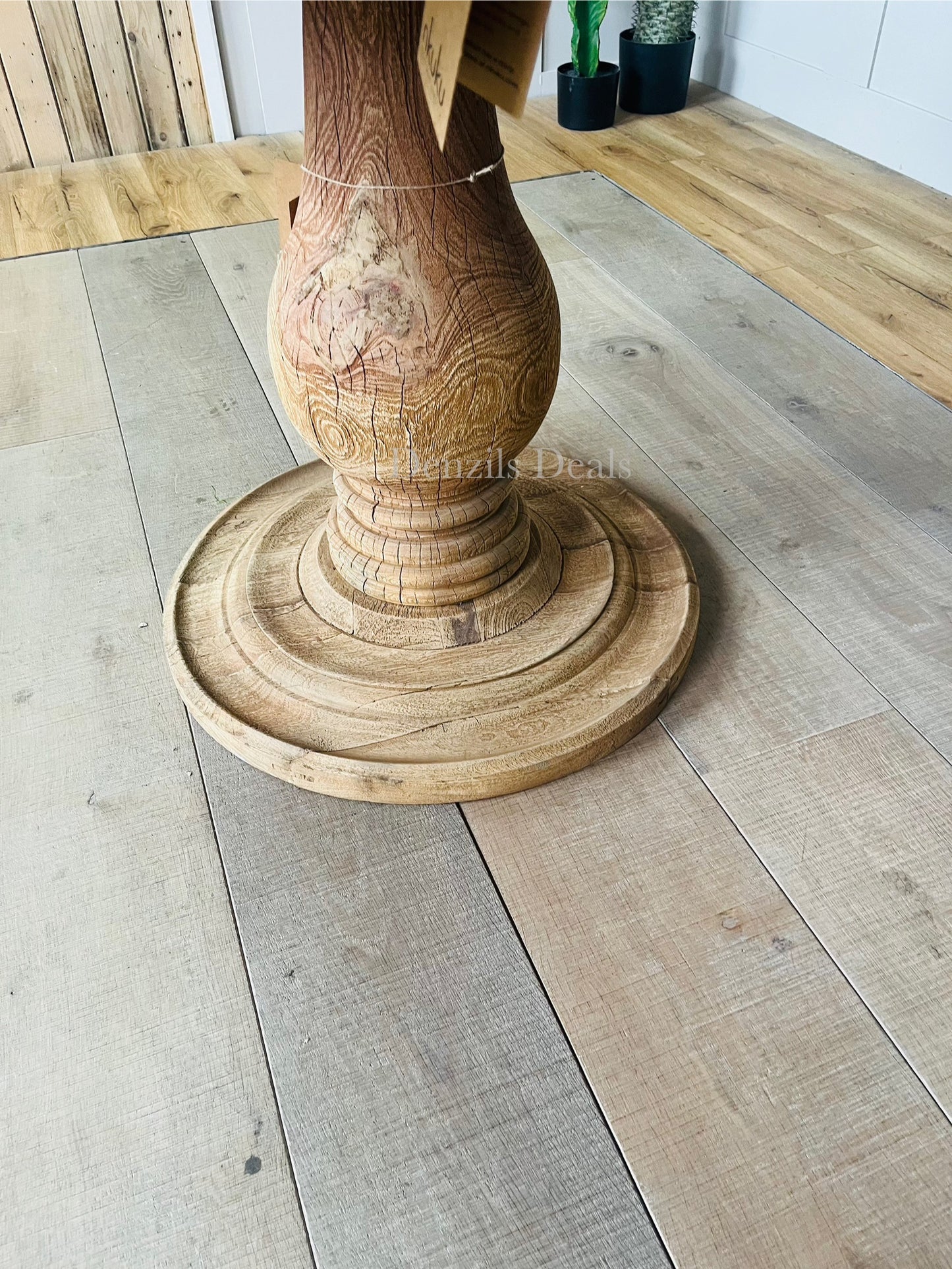 nkuku laya round carved mango wood table Rrp £1450. R50