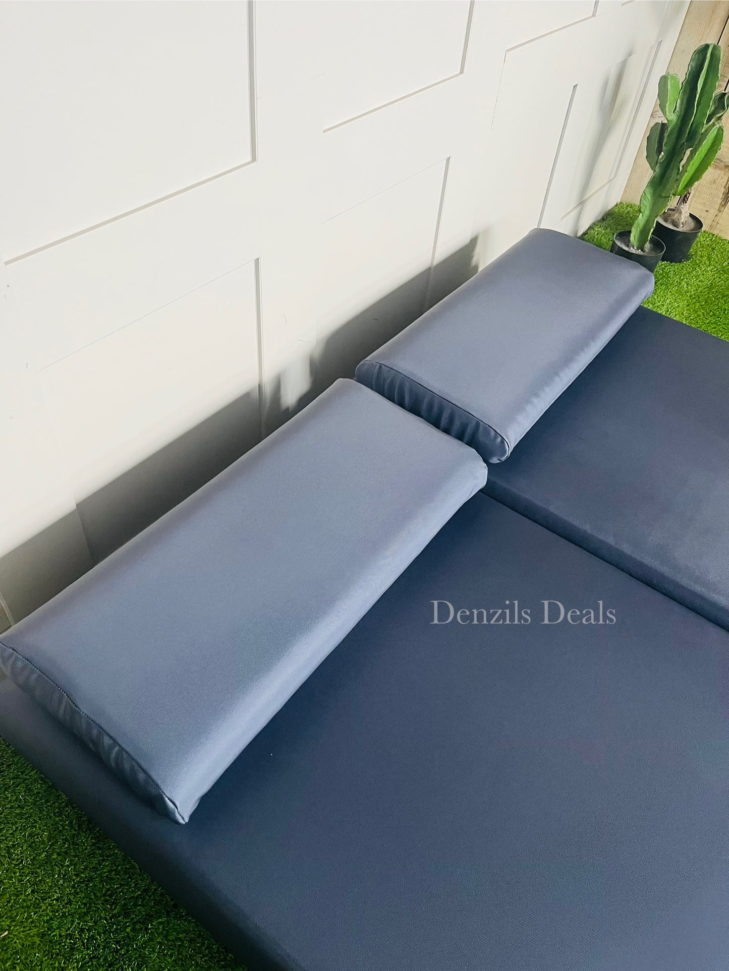 innovative Outdoor Duplet Sofa/Daybed Powder Coated Gold Legs Ink Blue Rrp £1449