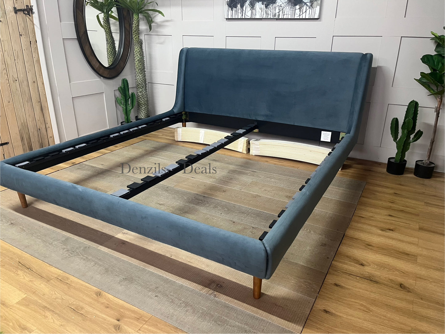 John Lewis Mid-Century Sweep Upholstered Bed Frame, Super King size