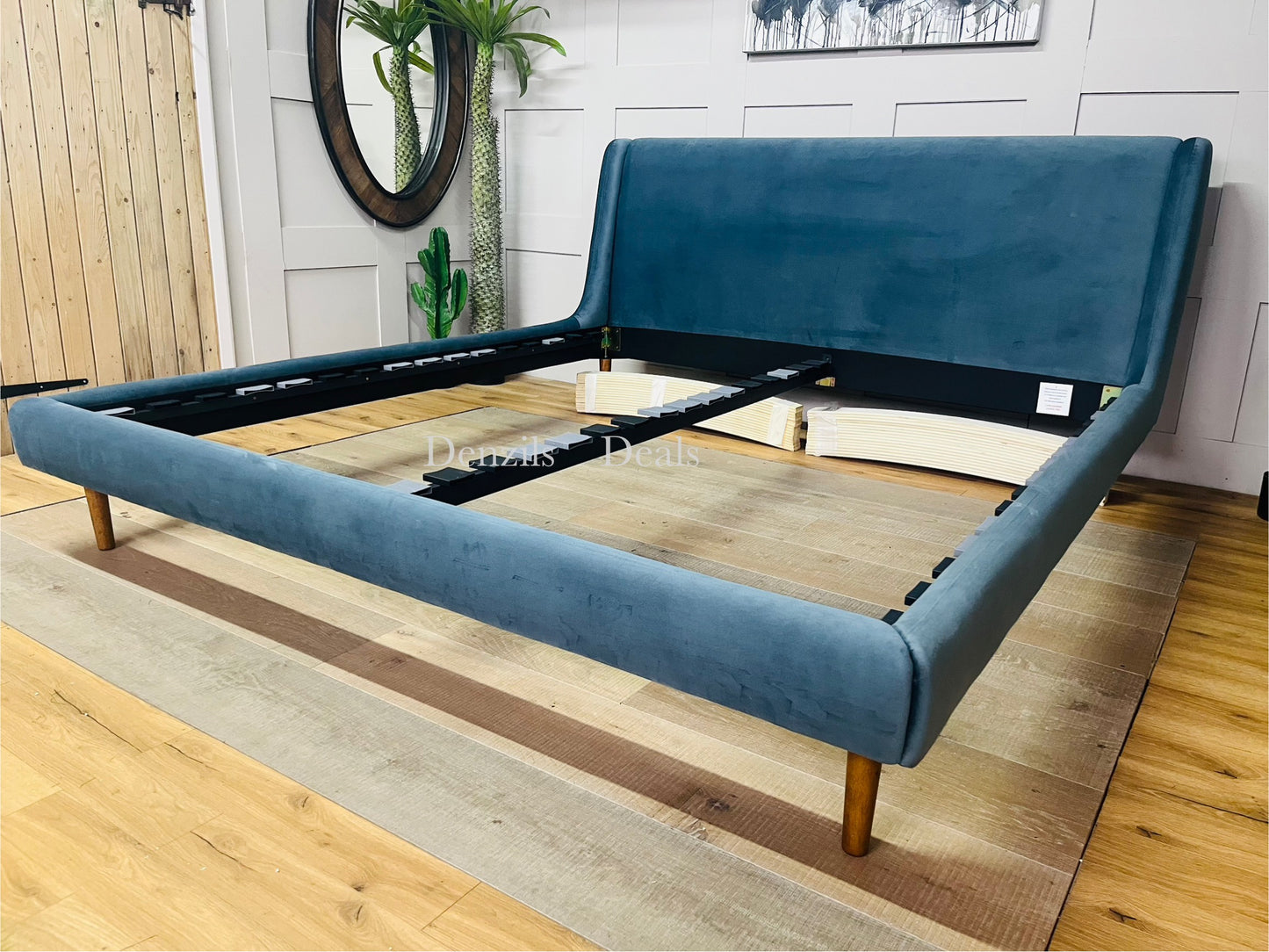 John Lewis Mid-Century Sweep Upholstered Bed Frame, Super King size
