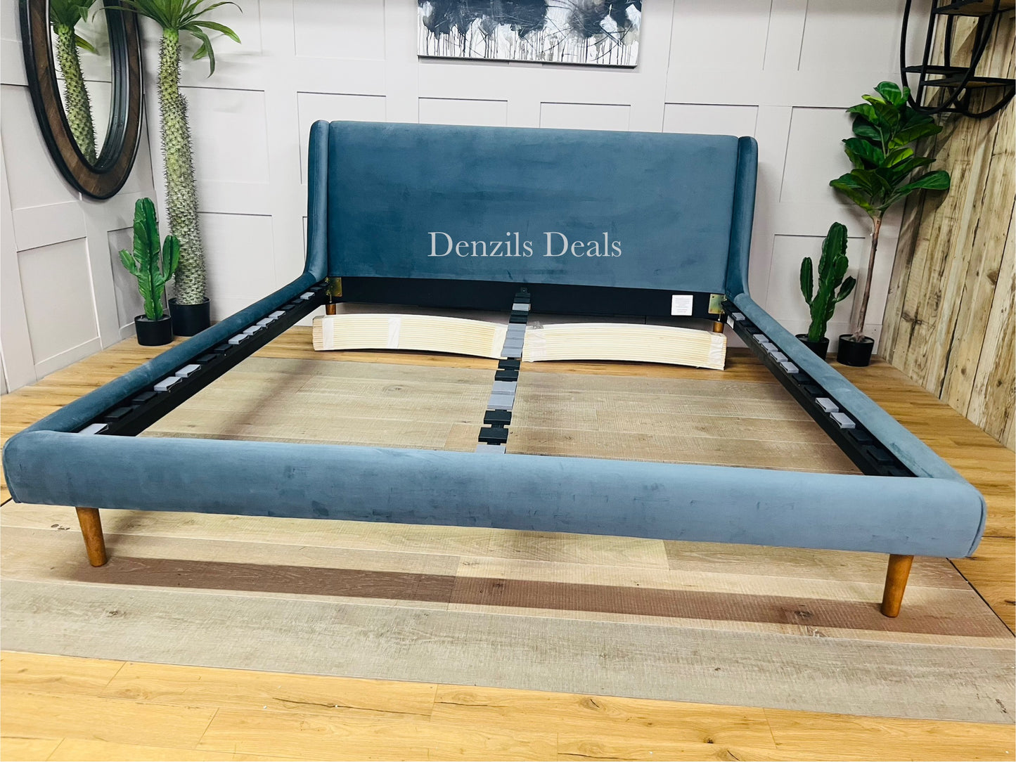 John Lewis Mid-Century Sweep Upholstered Bed Frame, Super King size
