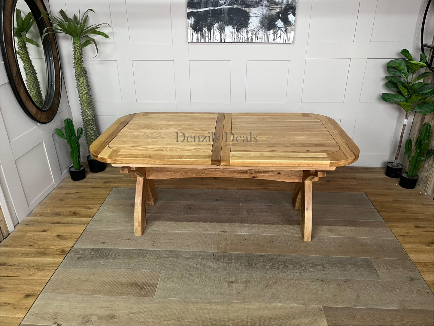 Oak Extendable Dining Table 10-12 Seat Oak Furnitureland Hercules)