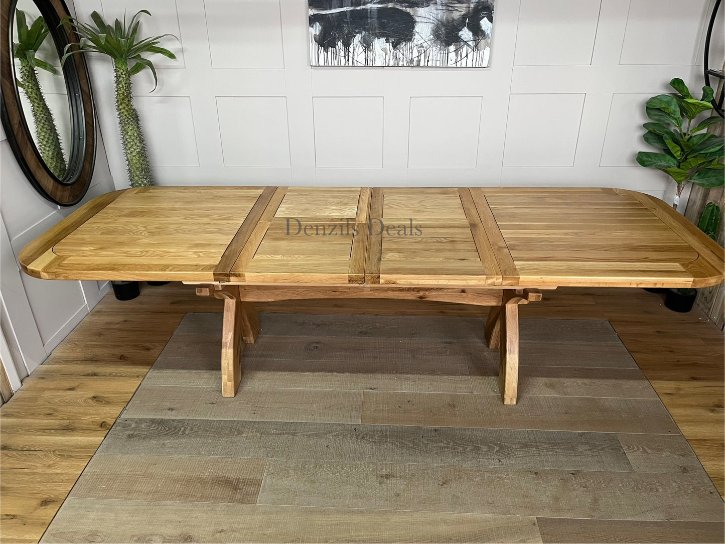 Oak Extendable Dining Table 10-12 Seat Oak Furnitureland Hercules)
