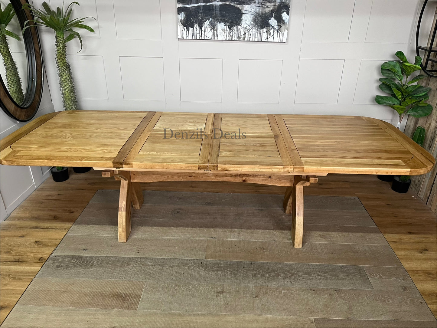 Oak Extendable Dining Table 10-12 Seat Oak Furnitureland Hercules)