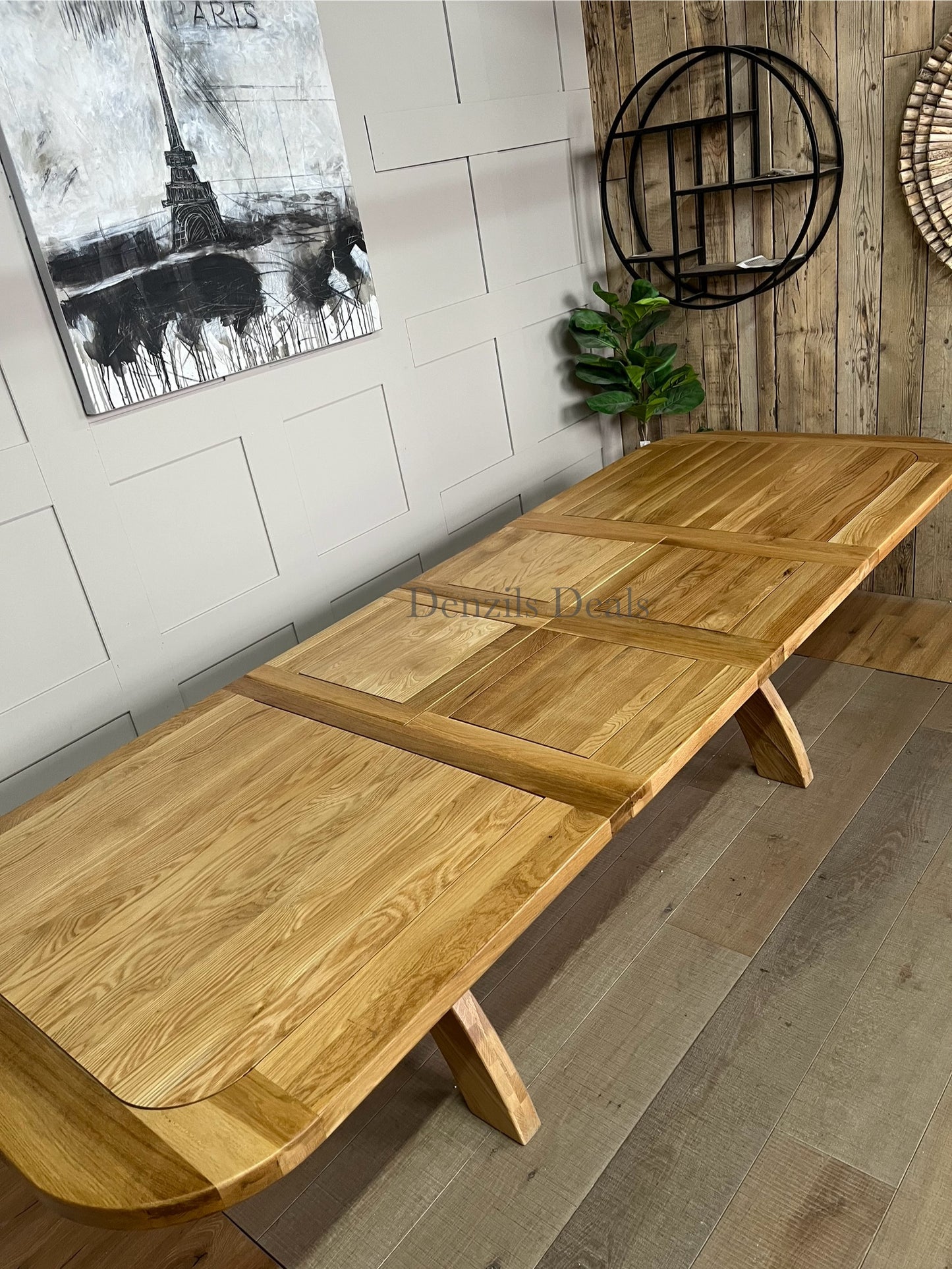 Oak Extendable Dining Table 10-12 Seat Oak Furnitureland Hercules)