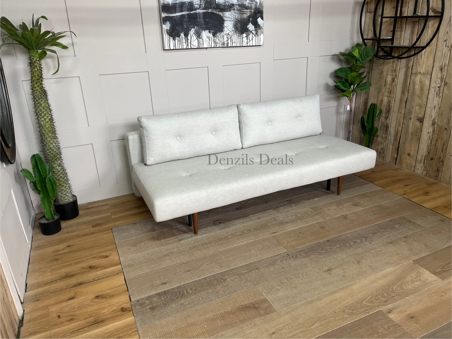 Innovation Living Recast Sofa Bed, Pocket Sprung Mattress, Mixed Dance Natural