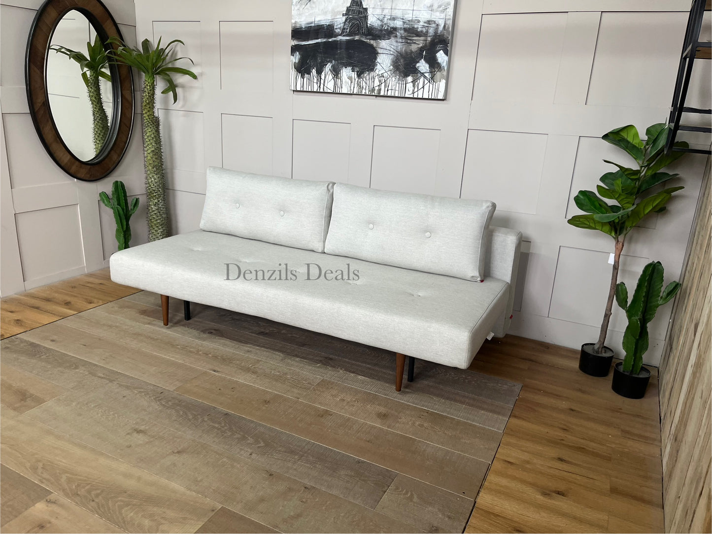 Innovation Living Recast Sofa Bed, Pocket Sprung Mattress, Mixed Dance Natural