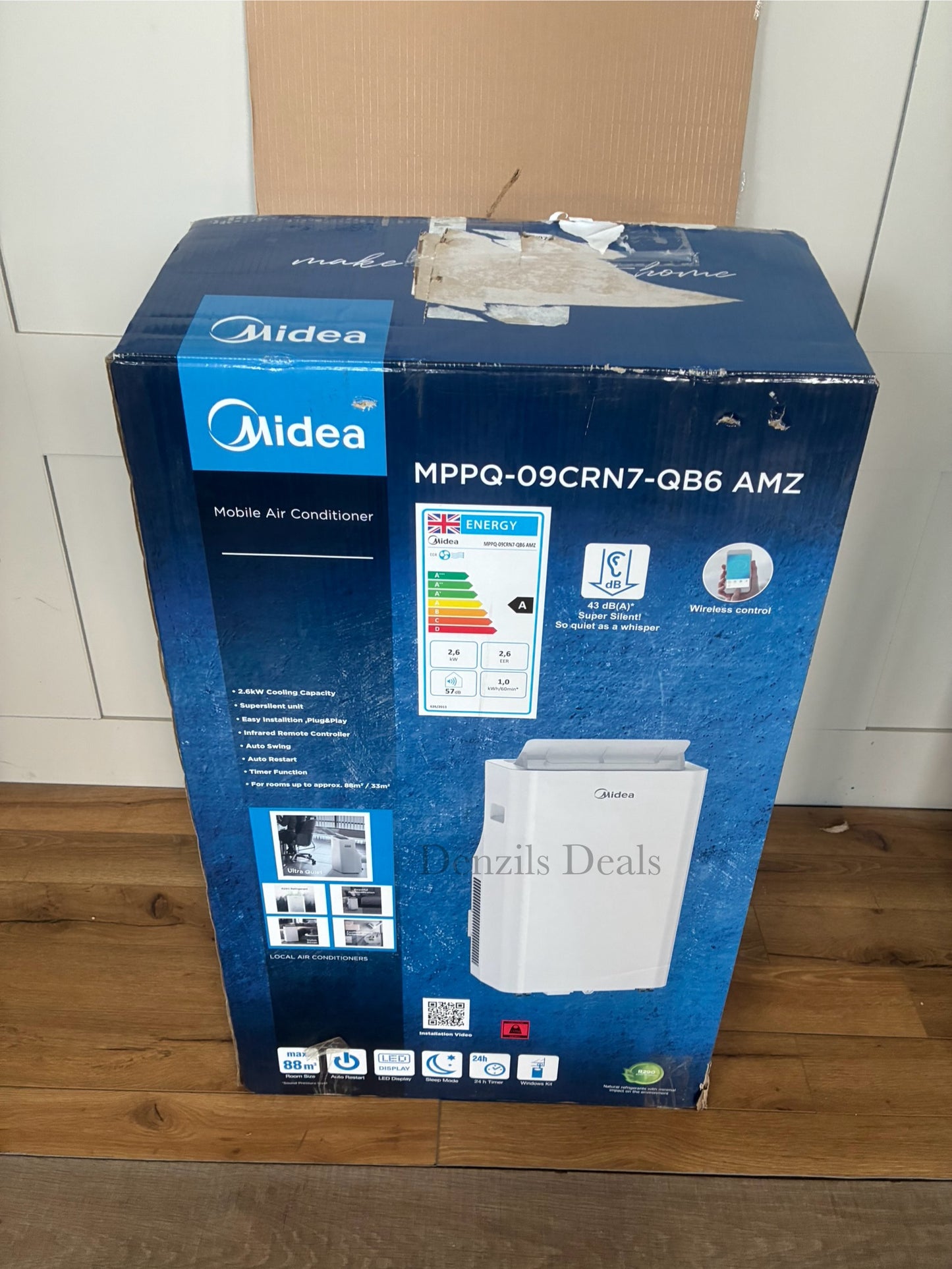 Midea 9000BTU 2.6kW Portable Air Conditioner Unit - MPPQ-09CRN7-MID-WIFI R54