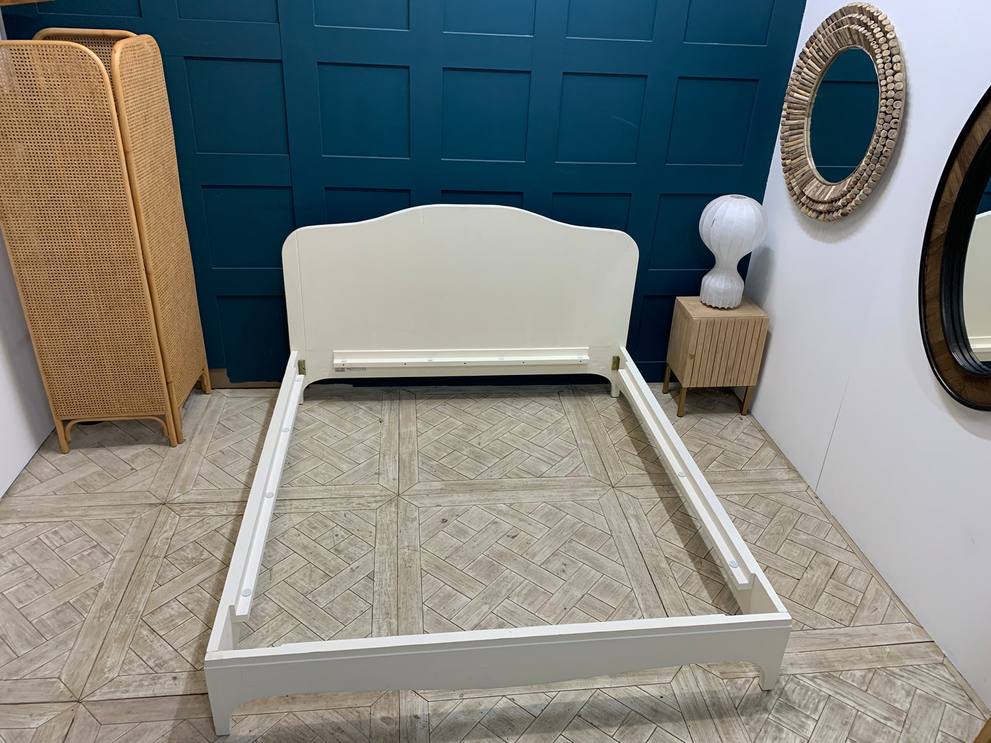 Loaf Superking High Headboard Bed In Off White /cream