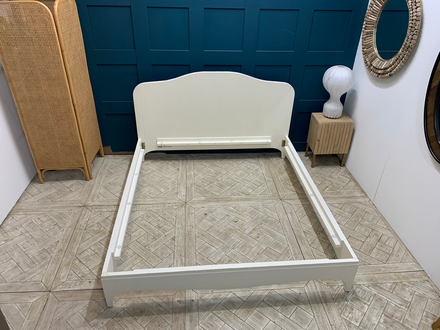 Loaf Superking High Headboard Bed In Off White /cream