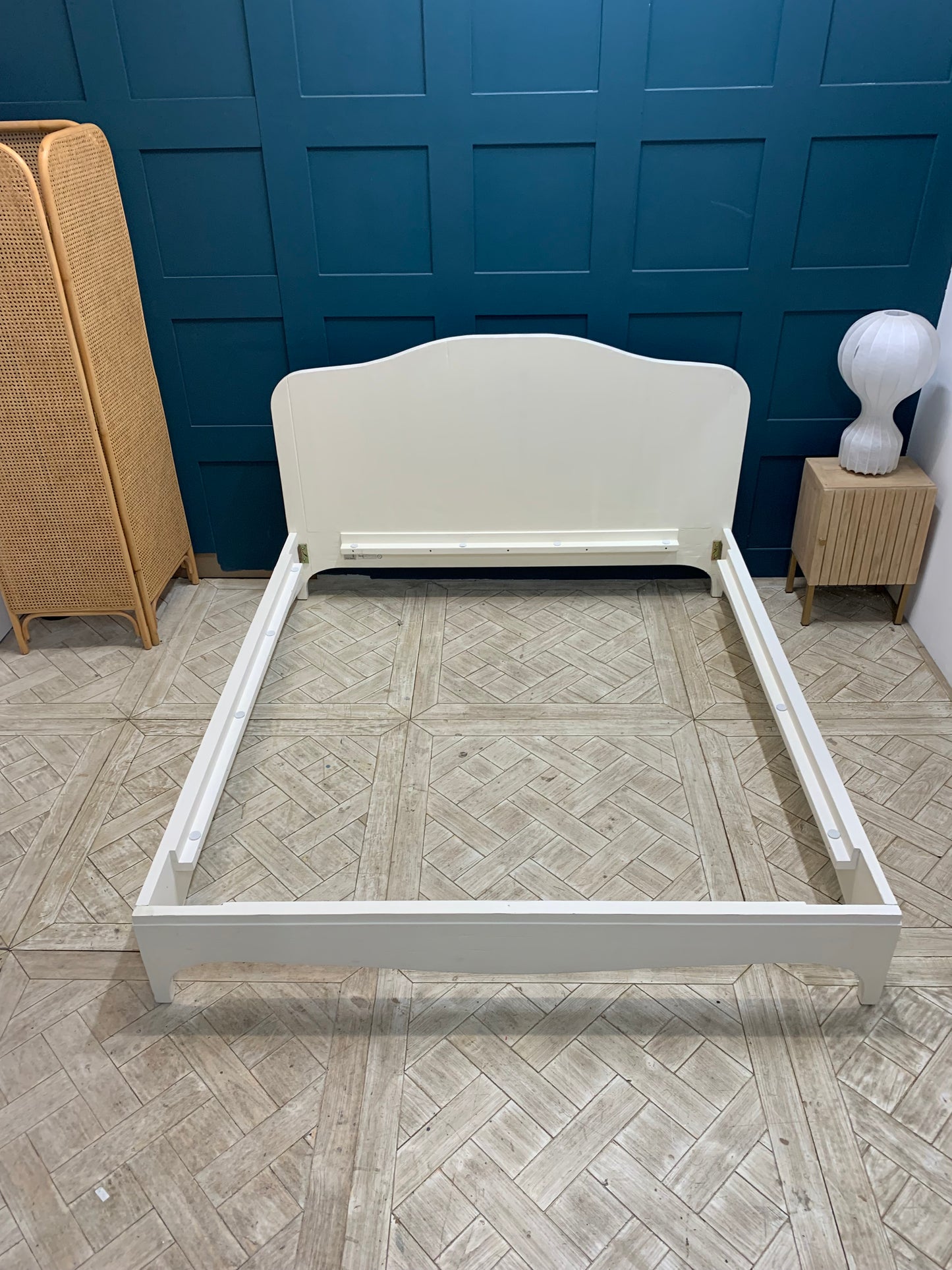 Loaf Superking High Headboard Bed In Off White /cream