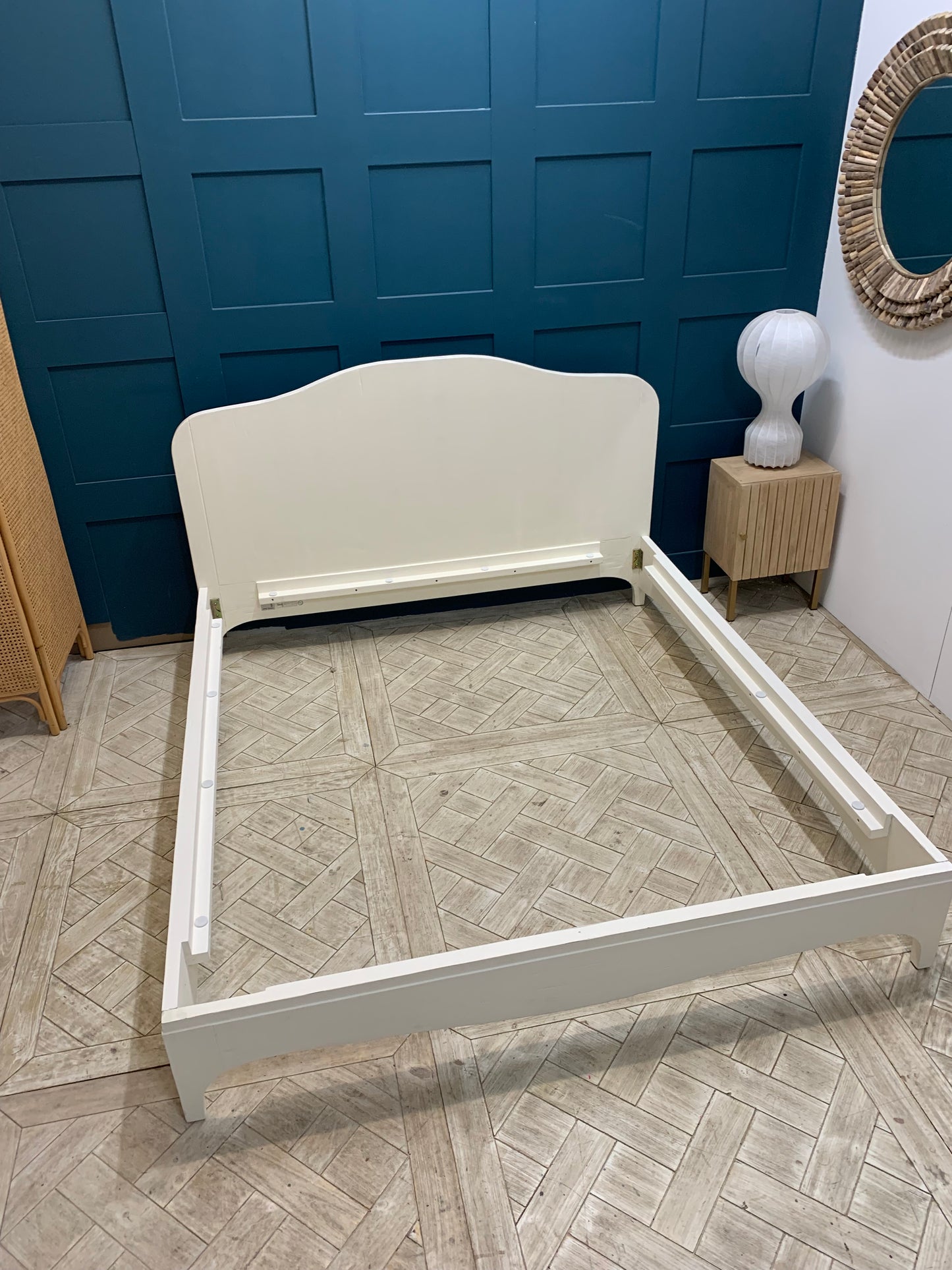 Loaf Superking High Headboard Bed In Off White /cream