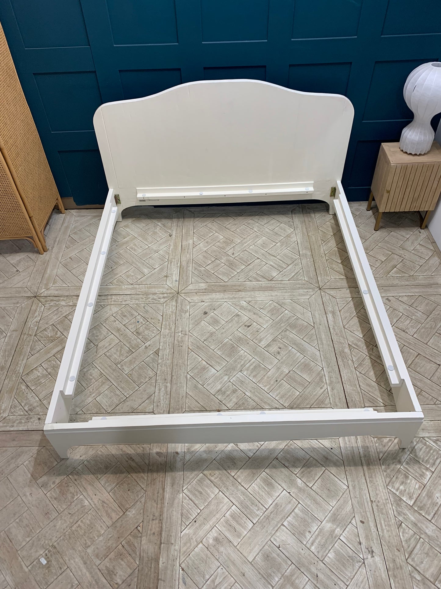 Loaf Superking High Headboard Bed In Off White /cream